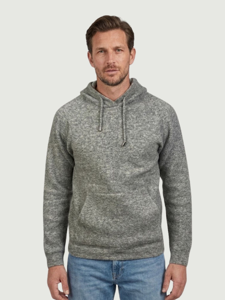 Maglione con cappuccio in lana merino grigio 0095 09 FIESOLI DANIELE 