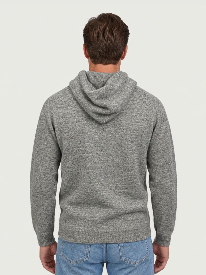 Maglione con cappuccio in lana merino grigio 0095 09 FIESOLI DANIELE 