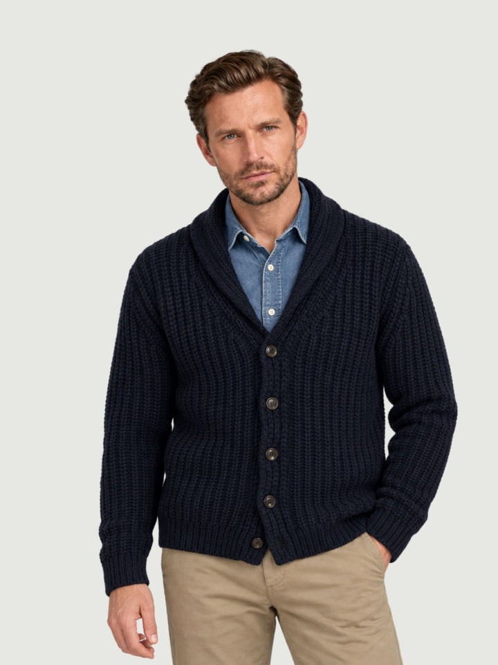 Cardigan in lana merino navy 0242 23 FIESOLI DANIELE 
