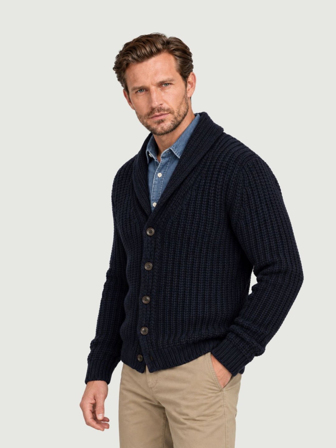 Cardigan in lana merino navy 0242 23 FIESOLI DANIELE 
