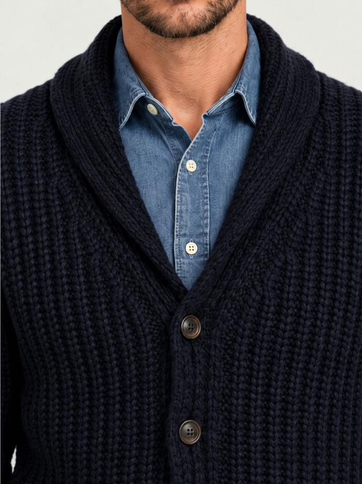 Cardigan in lana merino navy 0242 23 FIESOLI DANIELE 