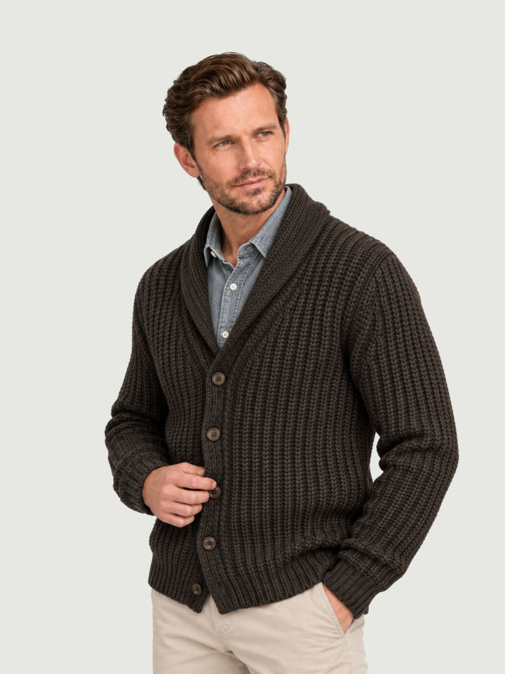 Cardigan in lana merino moro 0242 33 FIESOLI DANIELE 