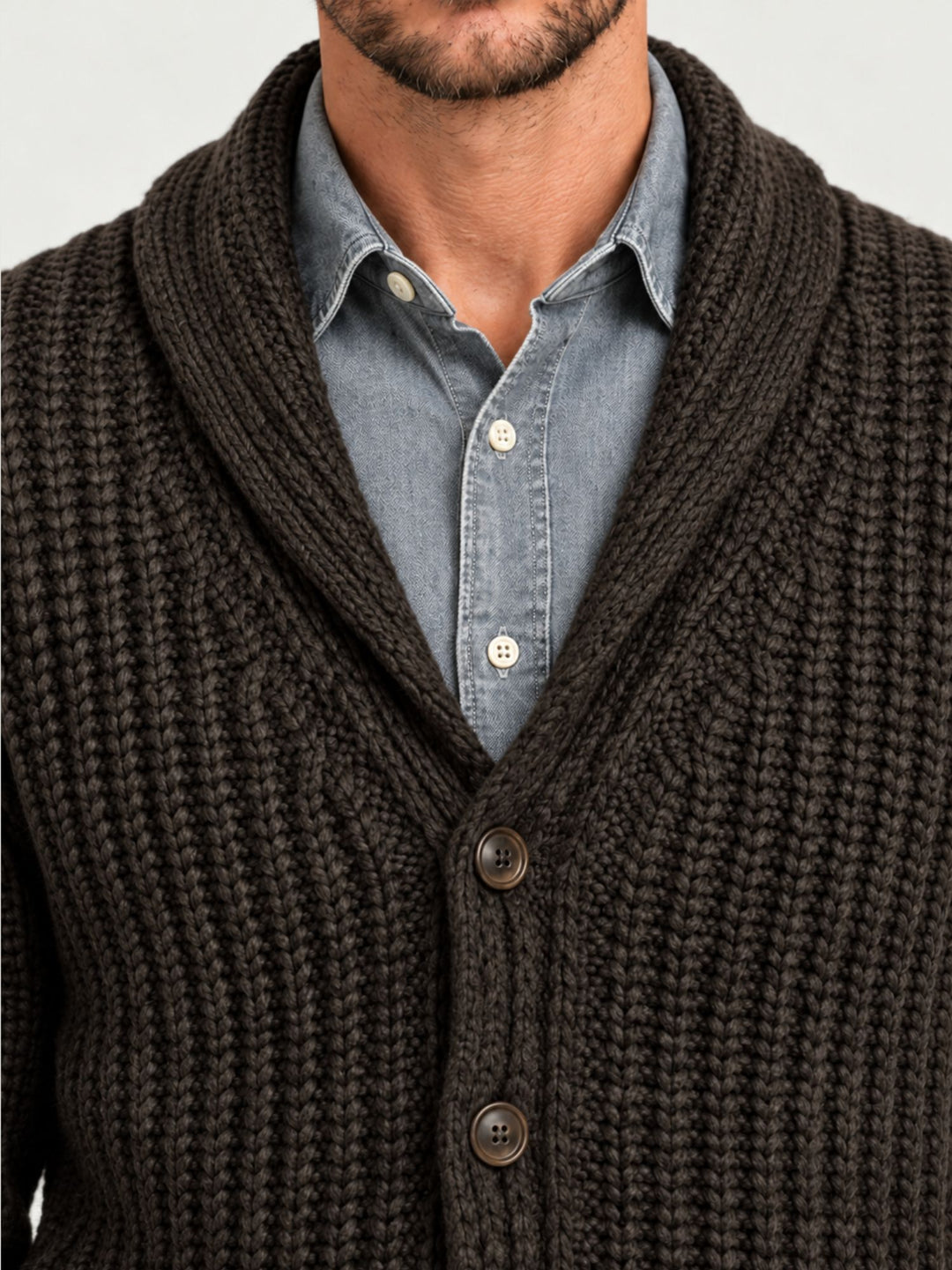 Cardigan in lana merino moro 0242 33 FIESOLI DANIELE 