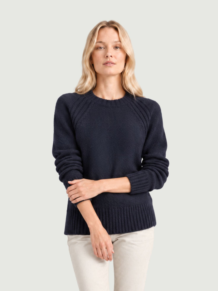 Maglione Ambra in lana merino navy AMBRA BLEU ANDREA MORANDO 