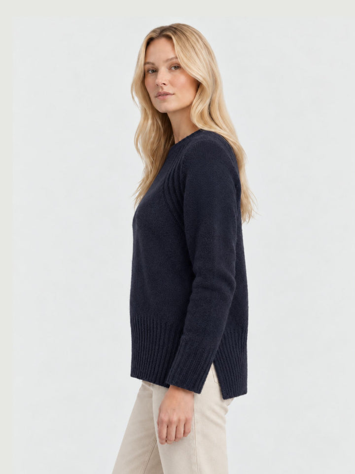 Maglione Ambra in lana merino navy AMBRA BLEU ANDREA MORANDO 