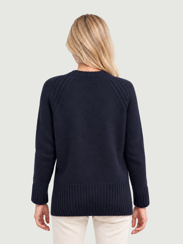 Maglione Ambra in lana merino navy AMBRA BLEU ANDREA MORANDO 