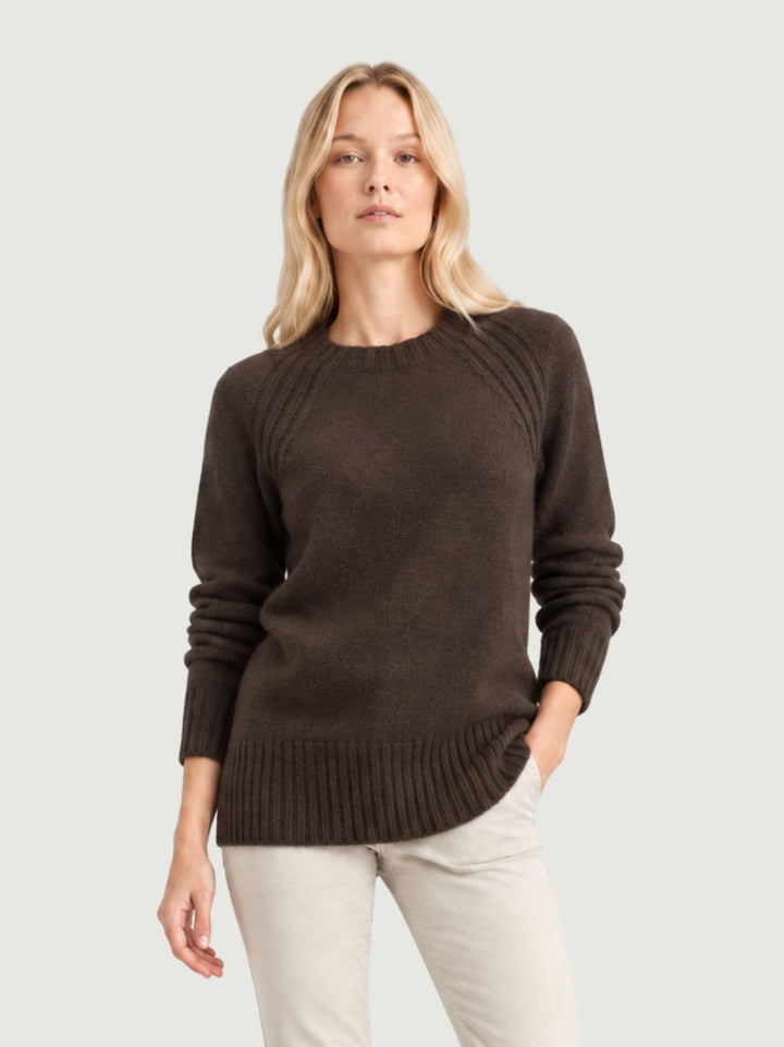 Maglione Ambra in lana merino beige AMBRA BROWN ANDREA MORANDO 