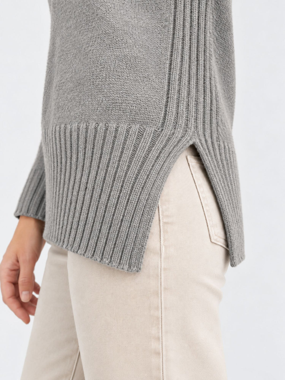 Maglione Ambra in lana merino grigio AMBRA G51 ANDREA MORANDO 