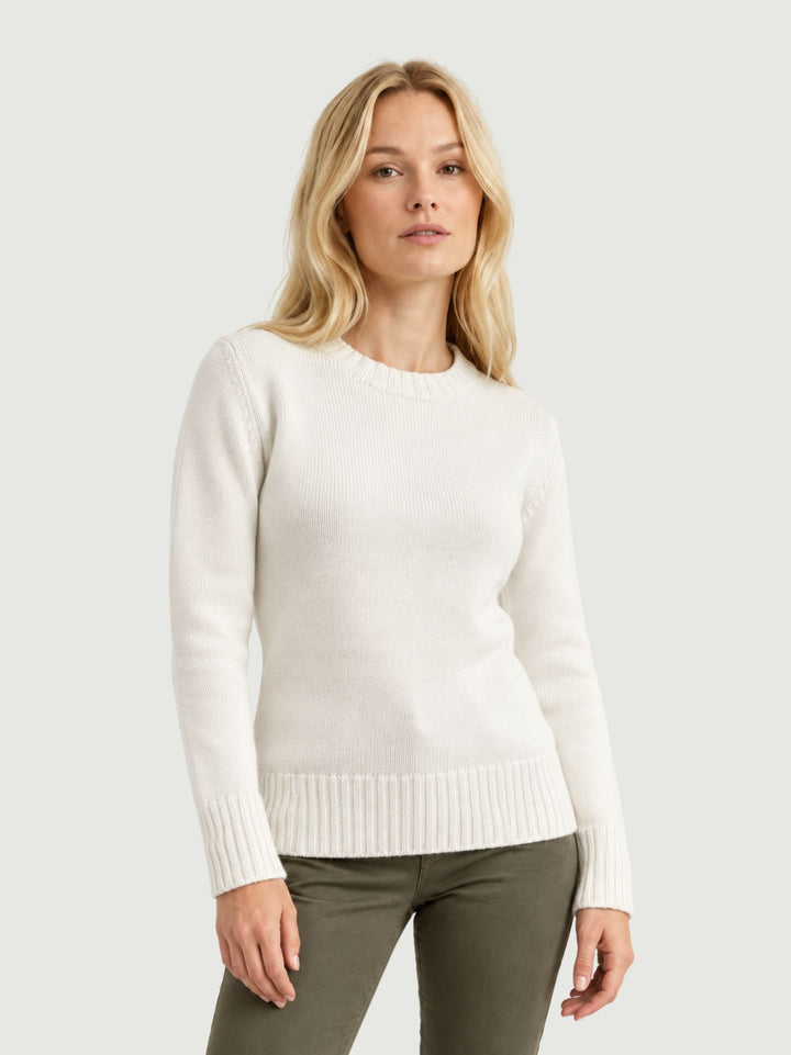 Maglione Manuela in lana merino panna MANUELA 12113 ANDREA MORANDO 
