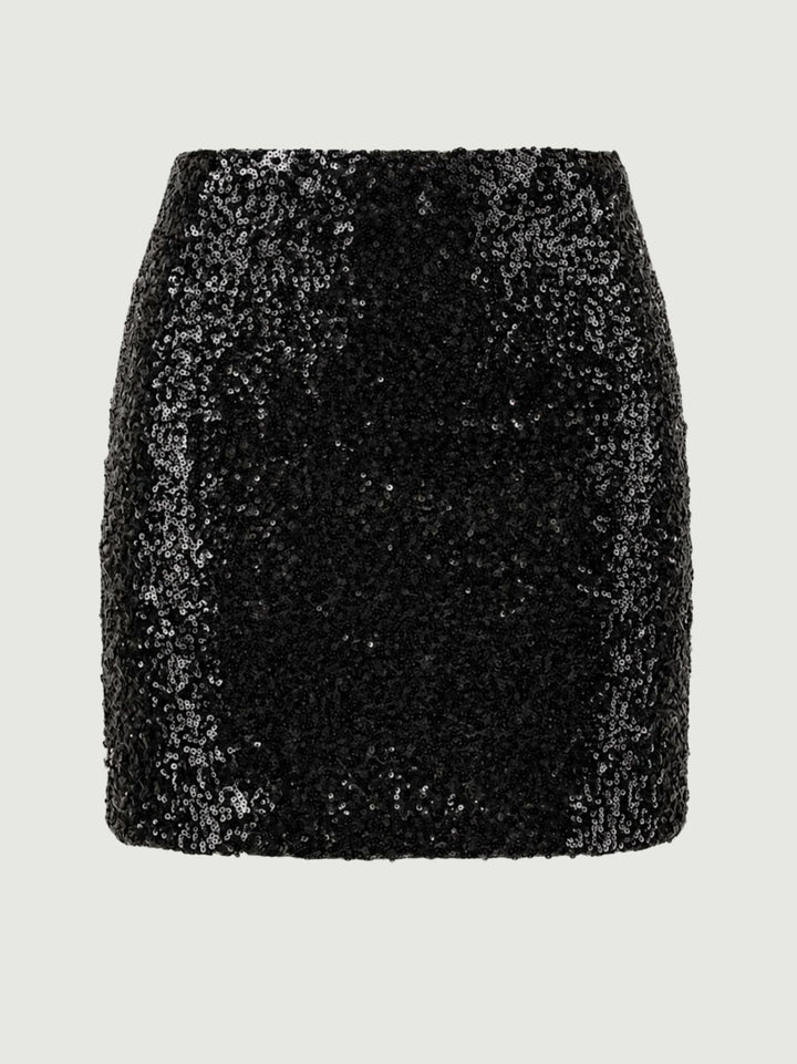Minigonna a fascia con paillettes nera 2268F2/4336 NERO ANDREA MORANDO 