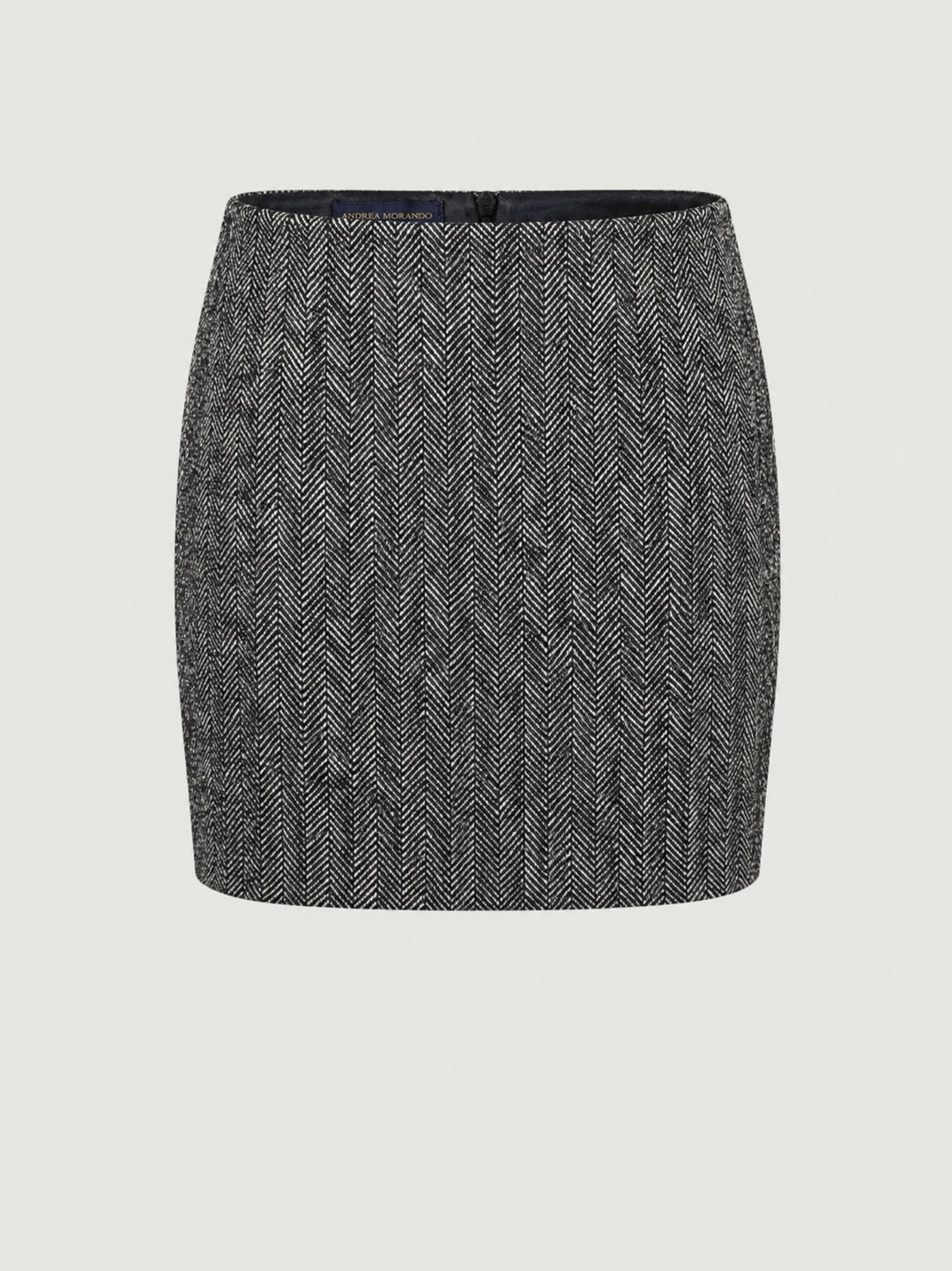 Minigonna tweed spiga antracite 2268FL/4386 NERO ANDREA MORANDO 
