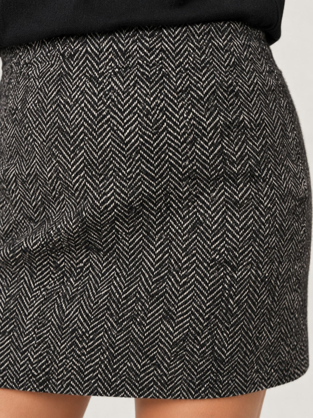 Minigonna tweed spiga antracite 2268FL/4386 NERO ANDREA MORANDO 