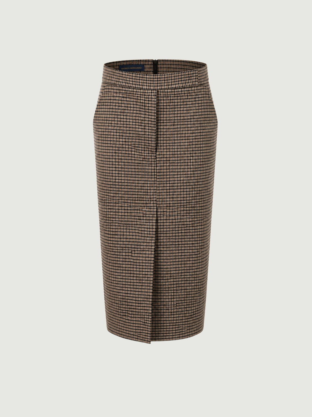 Gonna midi pied de poule beige 3565B CAMEL ANDREA MORANDO 