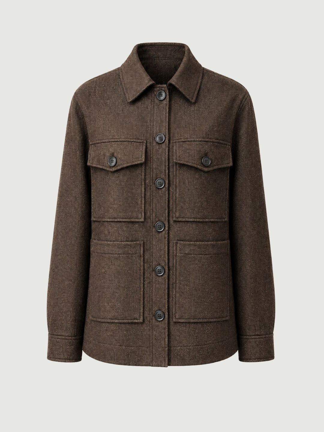 Giacca camicia spigata testa di moro 4341/4246 MORO ANDREA MORANDO 