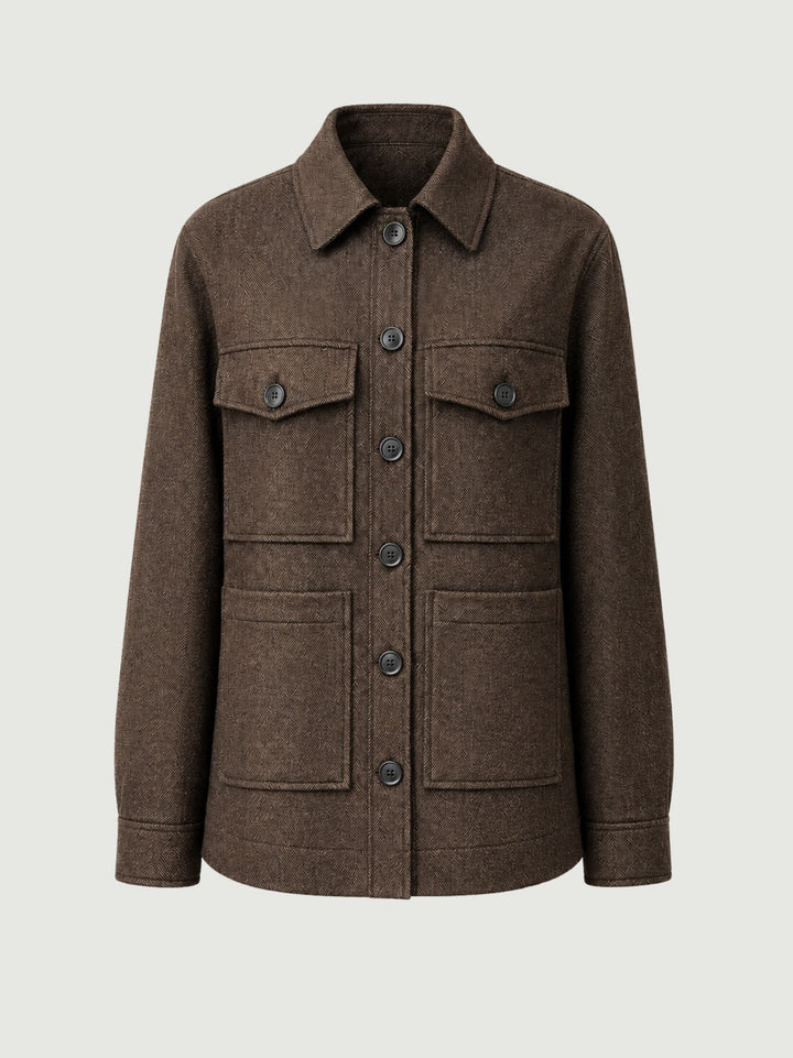 Giacca camicia spigata testa di moro 4341/4246 MORO ANDREA MORANDO 