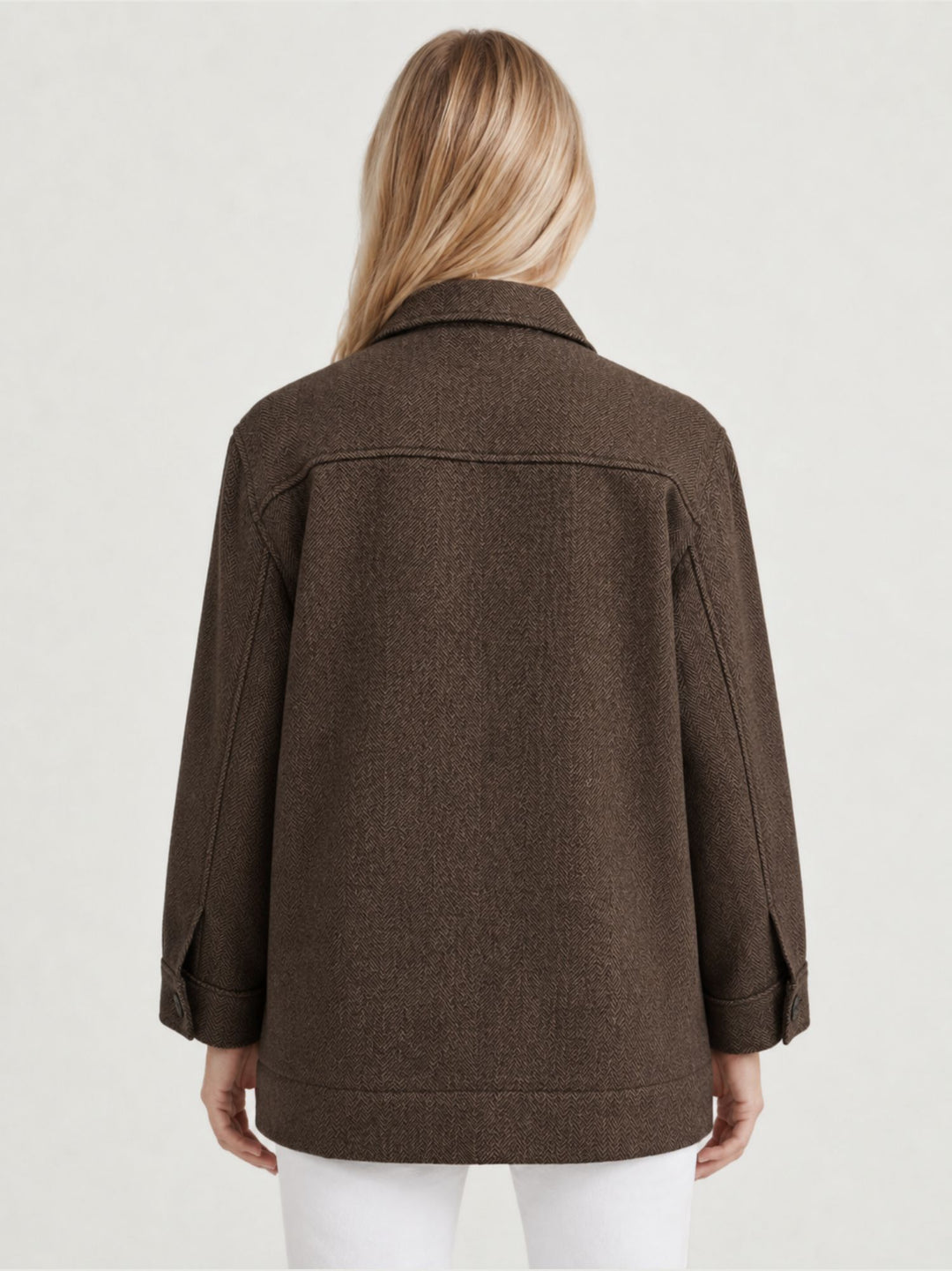 Giacca camicia spigata testa di moro 4341/4246 MORO ANDREA MORANDO 