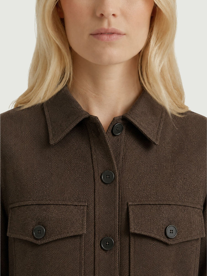 Giacca camicia spigata testa di moro 4341/4246 MORO ANDREA MORANDO 