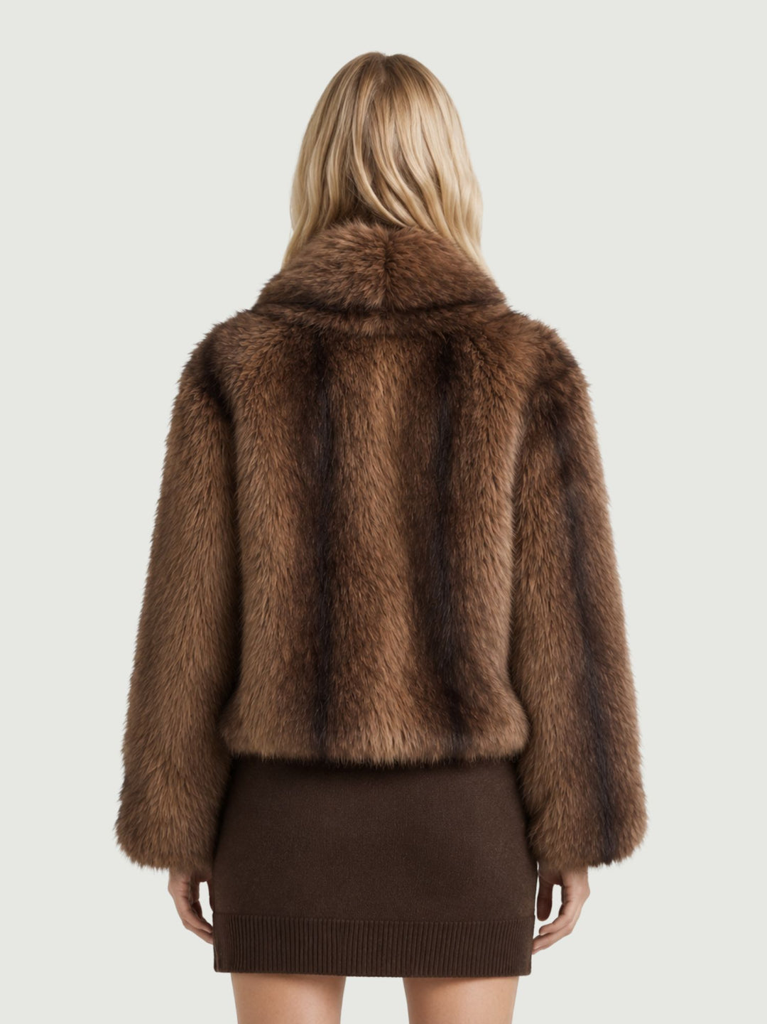 Eco pelliccia con sfumature tono su toni 4862/4393 MARRONE ANDREA MORANDO 
