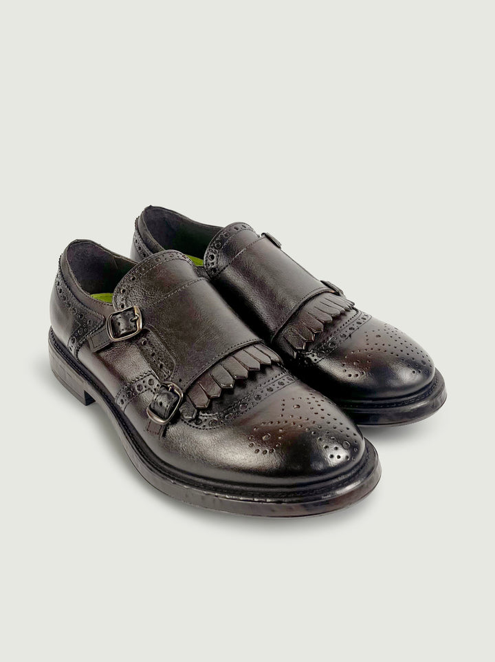 Monk strap a doppia fibbia testa di moro 4001 TESTA  DI MORO ANDREA MORANDO 