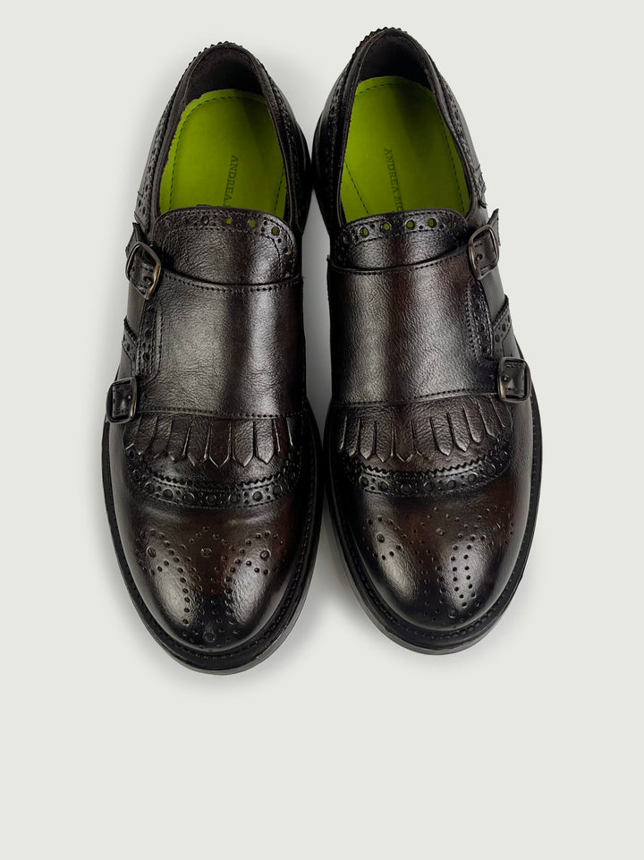 Monk strap a doppia fibbia testa di moro 4001 TESTA  DI MORO ANDREA MORANDO 