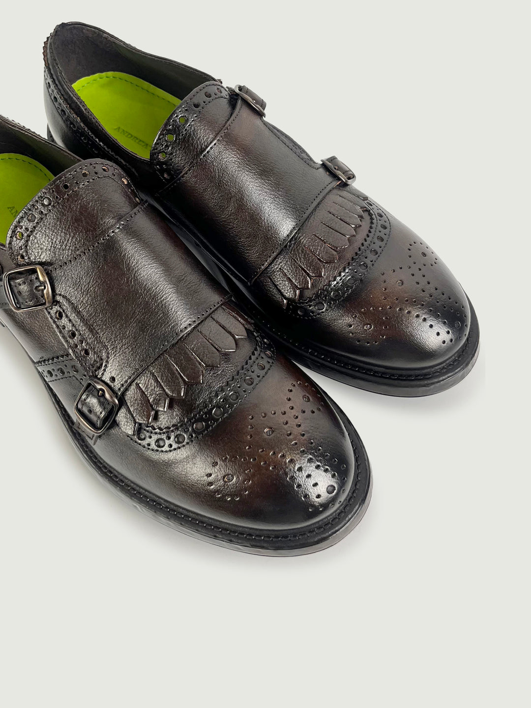 Monk strap a doppia fibbia testa di moro 4001 TESTA  DI MORO ANDREA MORANDO 
