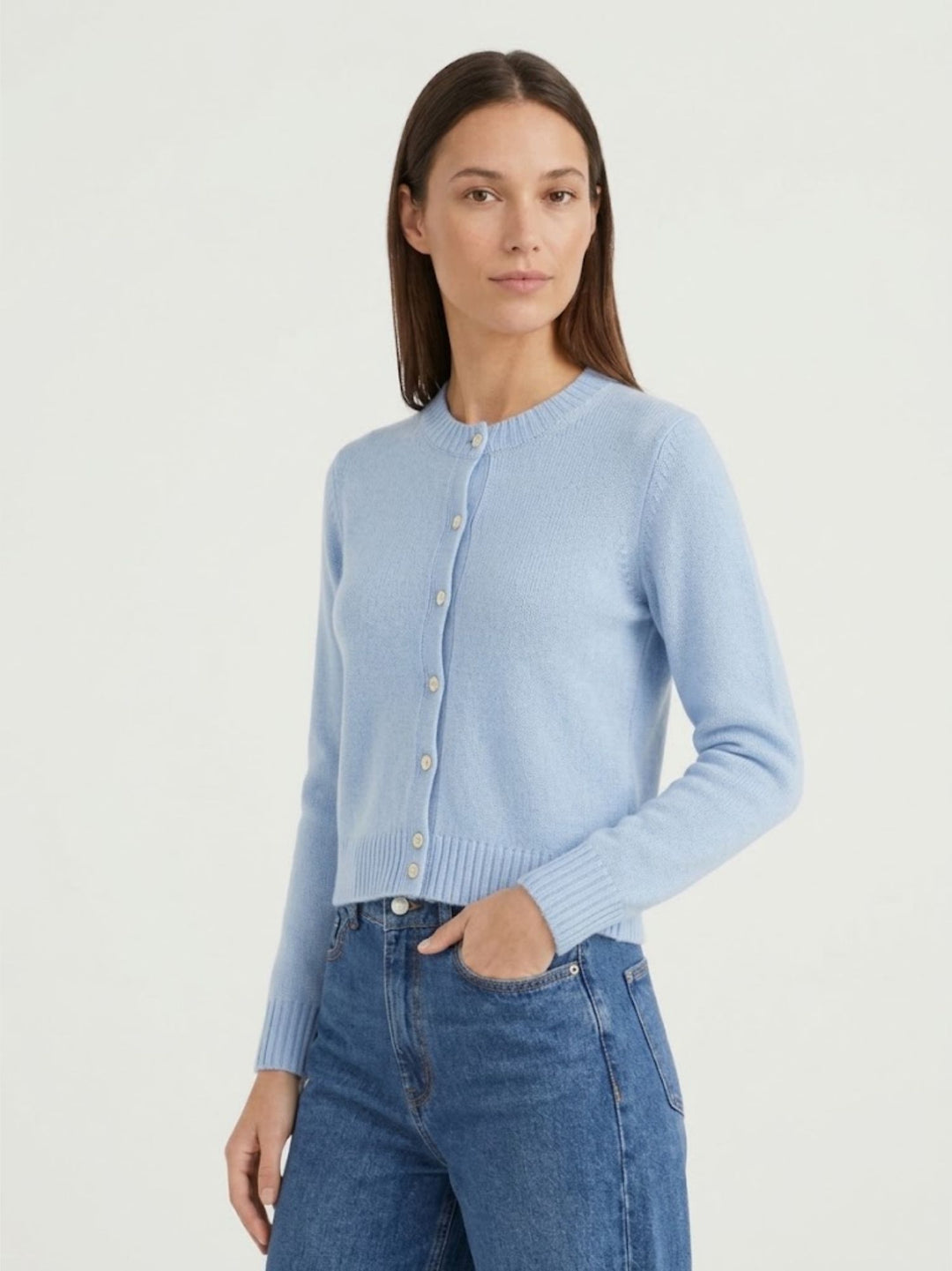 Cardigan Girocollo con Bottoni in Baby Alpaca Cielo P0288.330 CIELO IDEA 