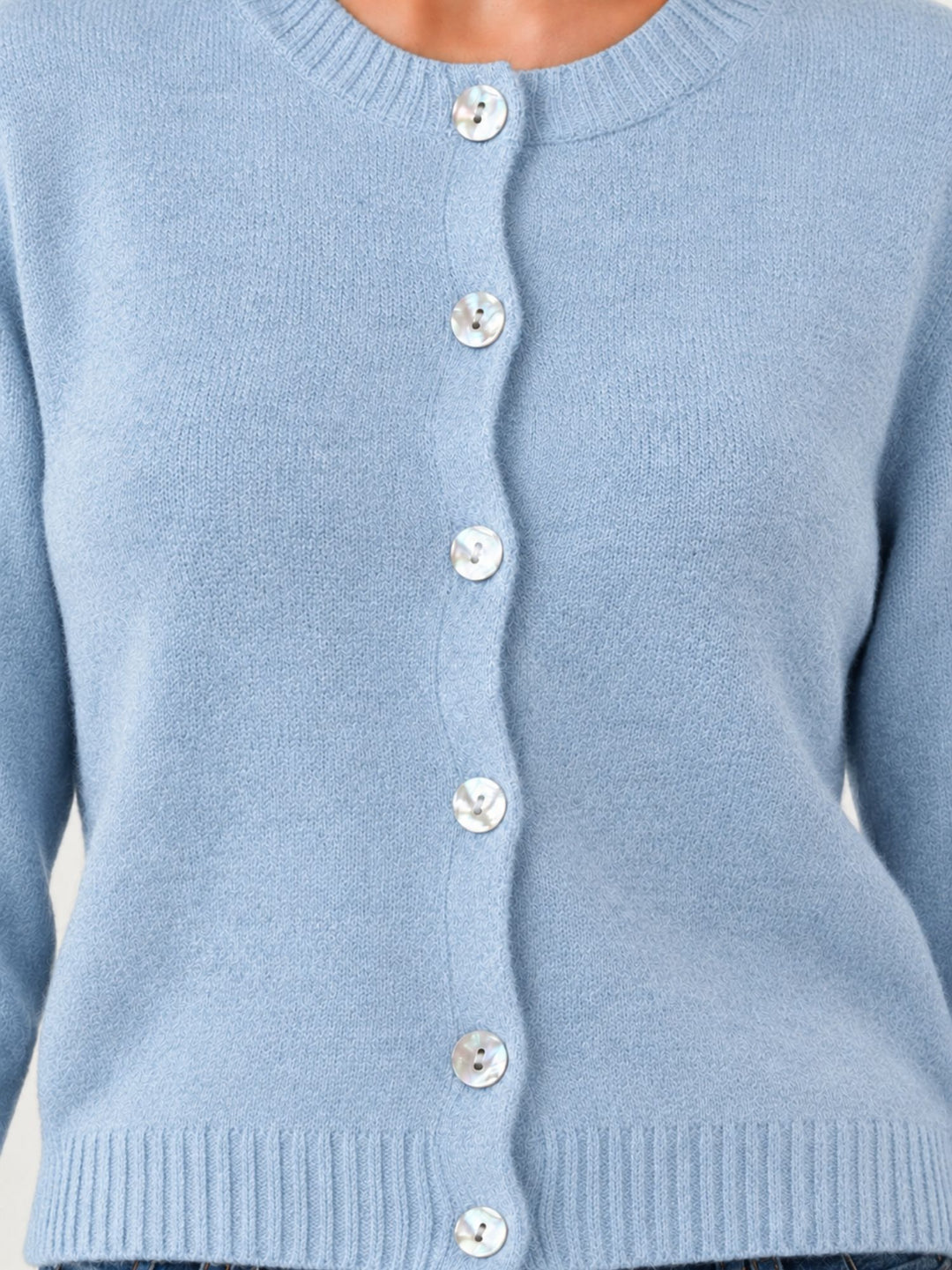 Cardigan Girocollo con Bottoni in Baby Alpaca Cielo P0288.330 CIELO IDEA 