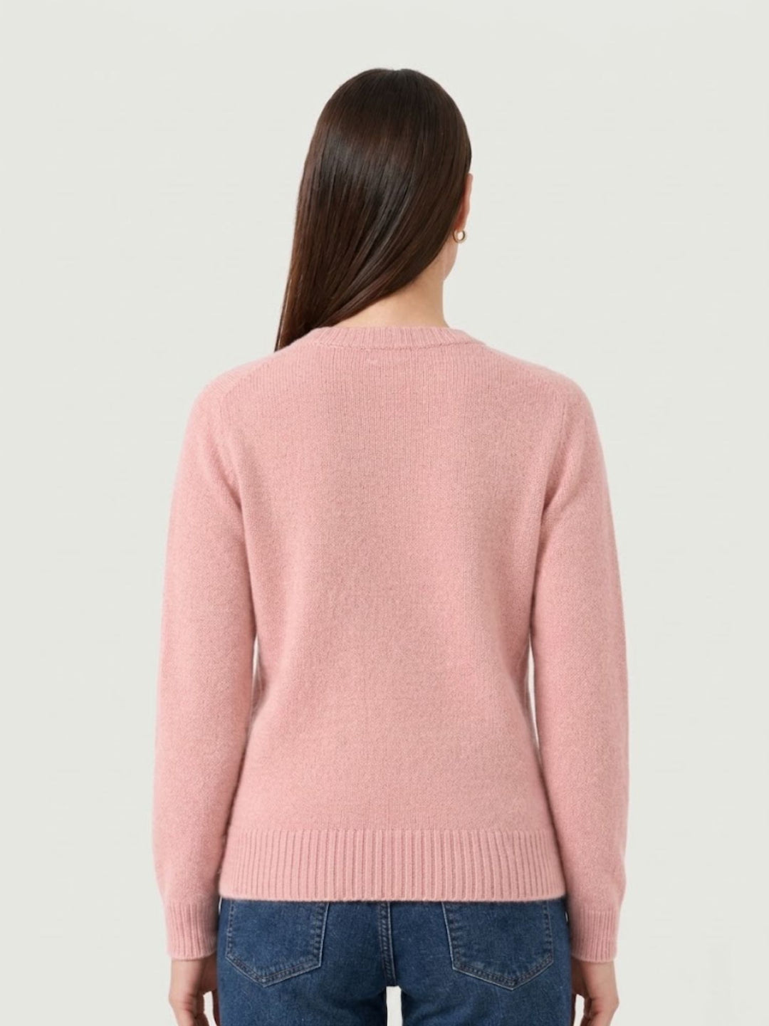 Cardigan Girocollo con Bottoni in Baby Alpaca Rosa P0288.330 ROSA IDEA 