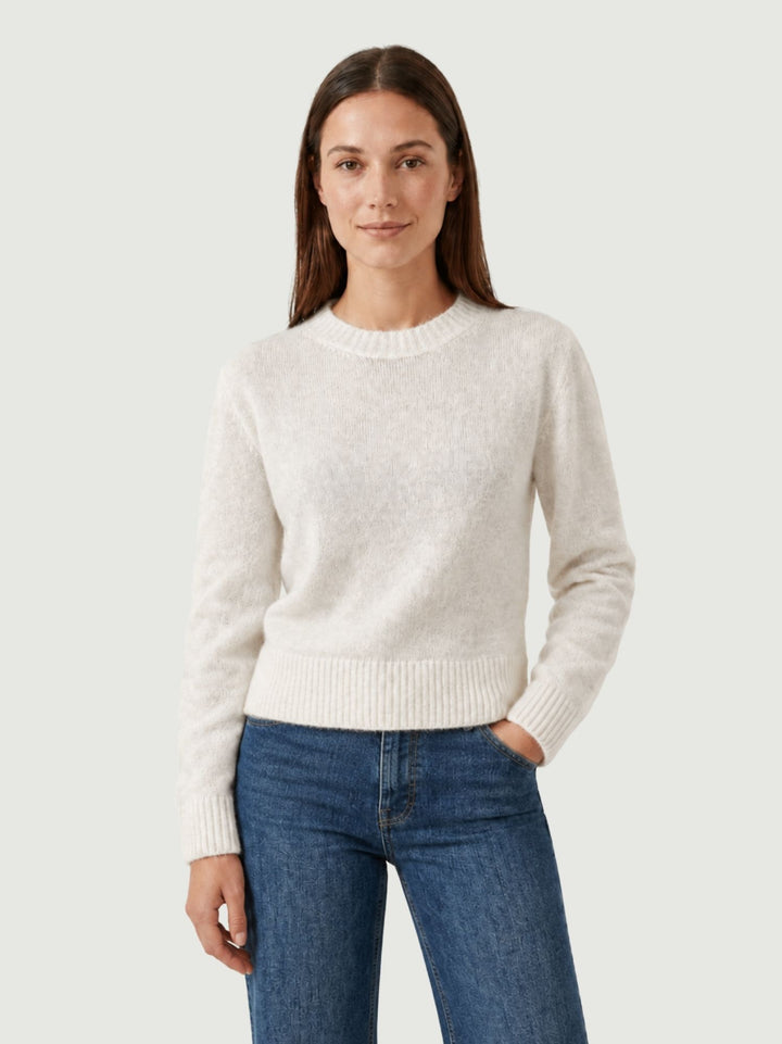 Maglioncino Girocollo in Baby Alpaca Panna P0420.330 PANNA IDEA 