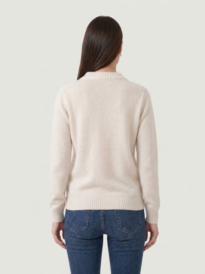 Maglioncino Girocollo in Baby Alpaca Panna P0420.330 PANNA IDEA 