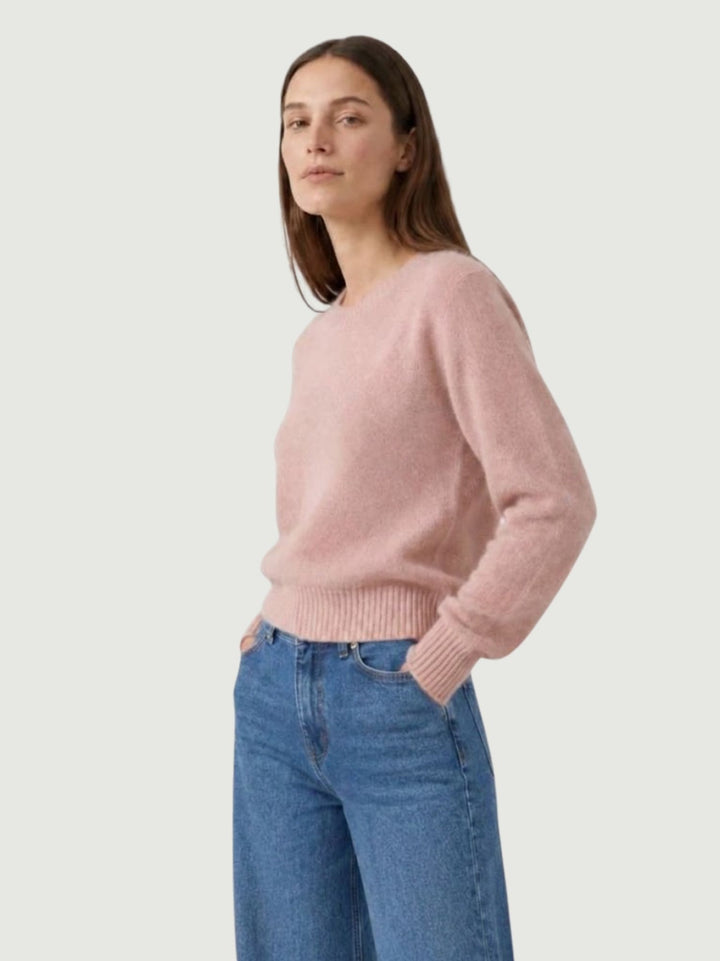 Maglioncino Girocollo in Baby Alpaca Rosa P0420.330 ROSA IDEA 