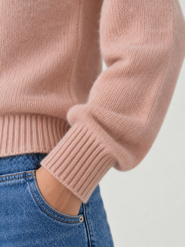 Maglioncino Girocollo in Baby Alpaca Rosa P0420.330 ROSA IDEA 