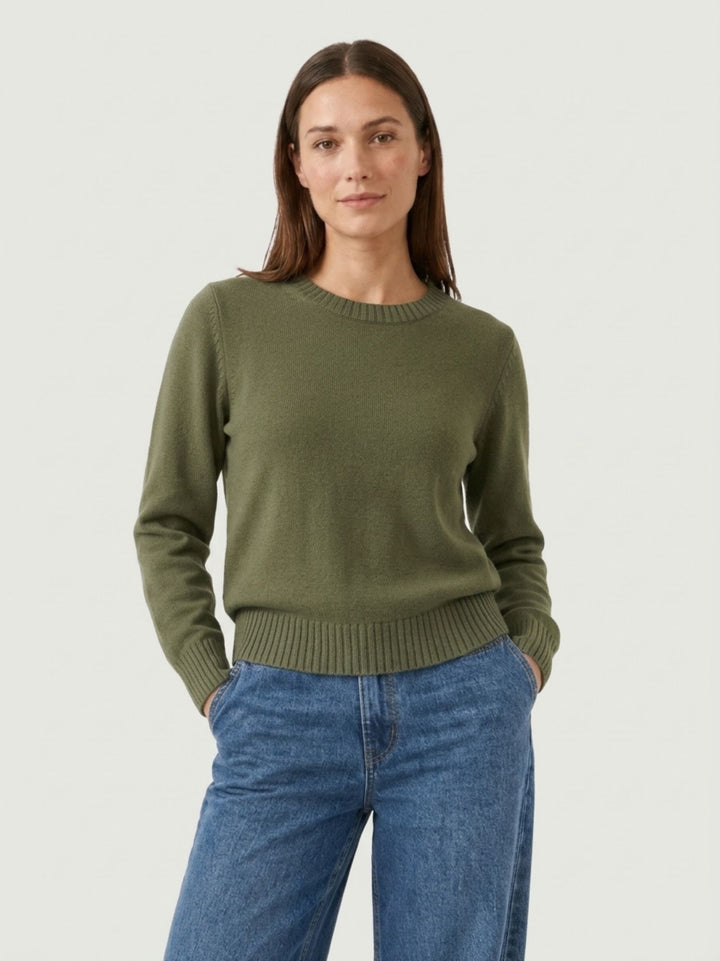 Maglioncino Girocollo in Baby Alpaca Verde P0420.330 VERDE IDEA 
