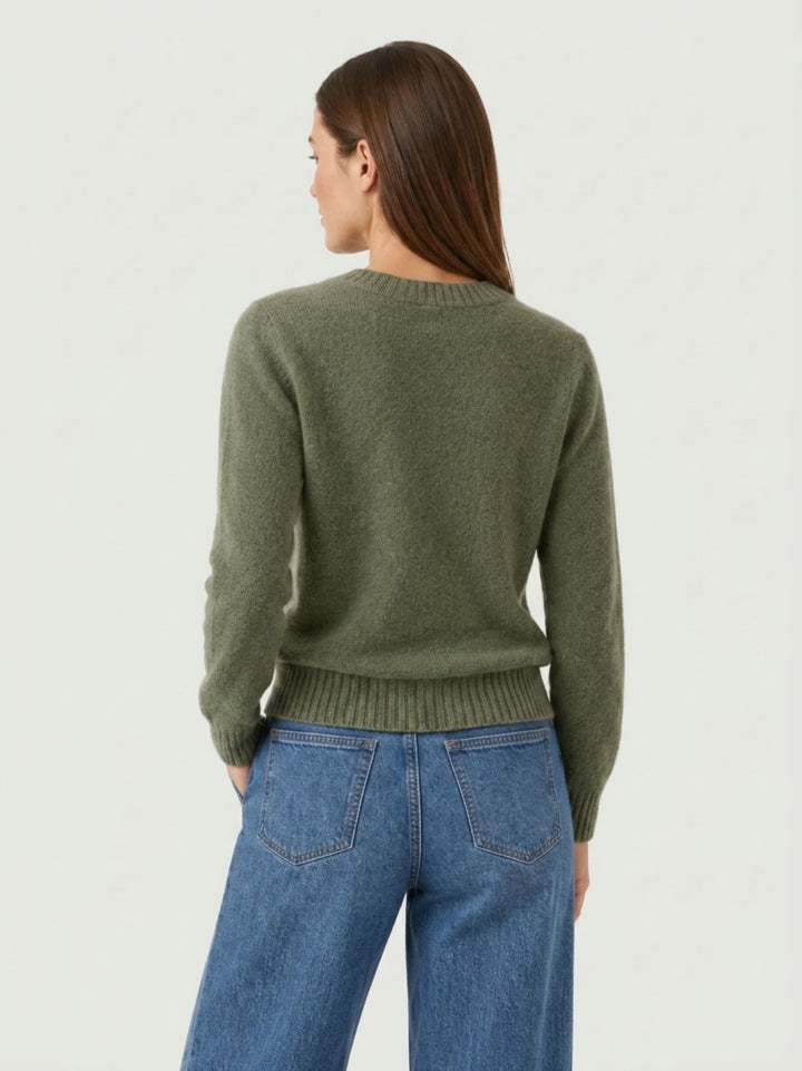 Maglioncino Girocollo in Baby Alpaca Verde P0420.330 VERDE IDEA 