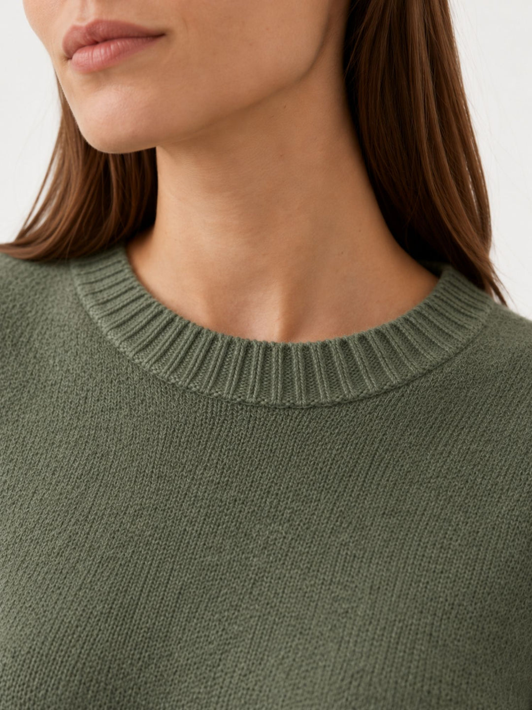 Maglioncino Girocollo in Baby Alpaca Verde P0420.330 VERDE IDEA 