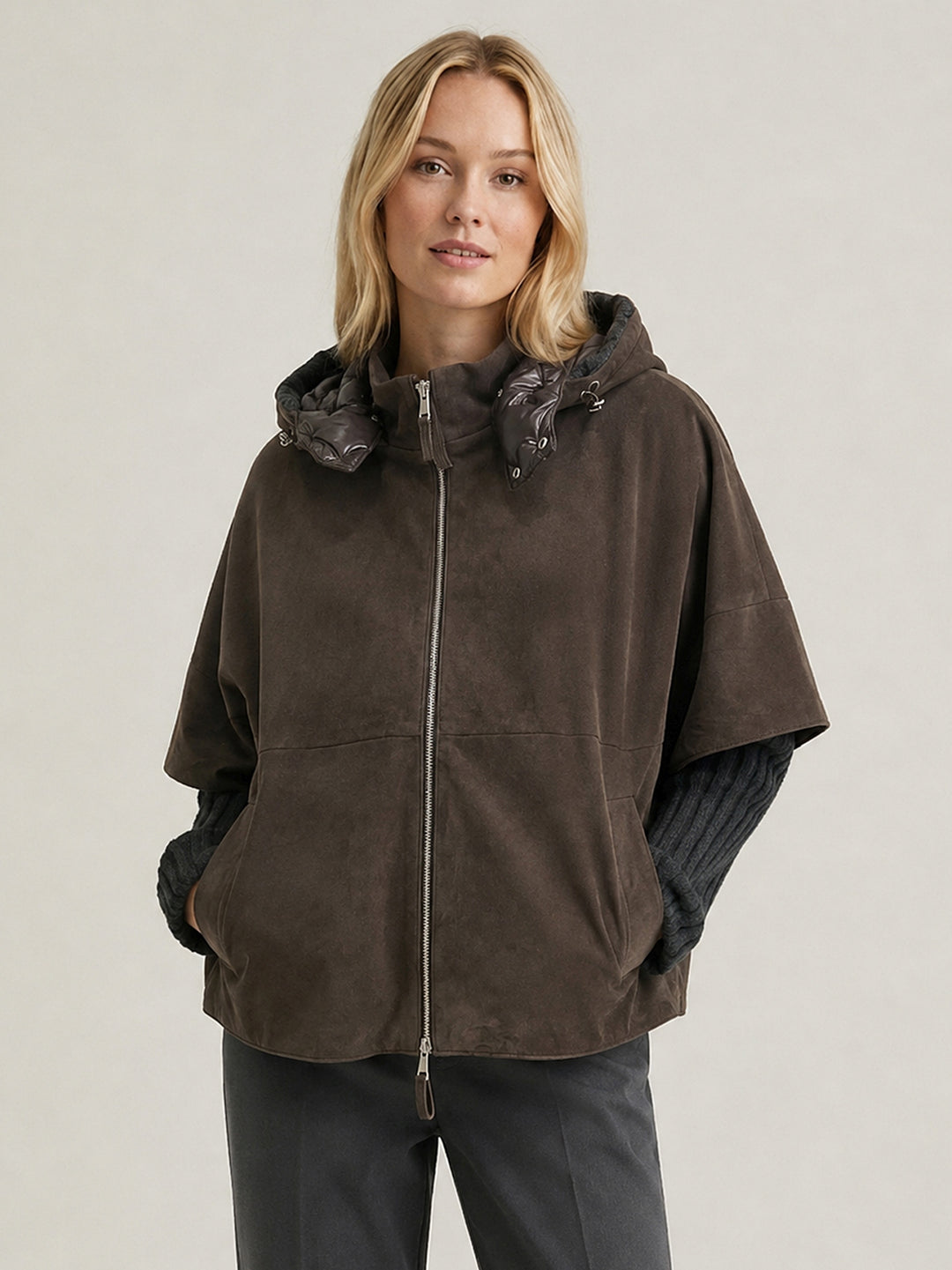 Giacca Alaska in camoscio dark brown ALASKA+IMBOT 06 JACK LEATHER 