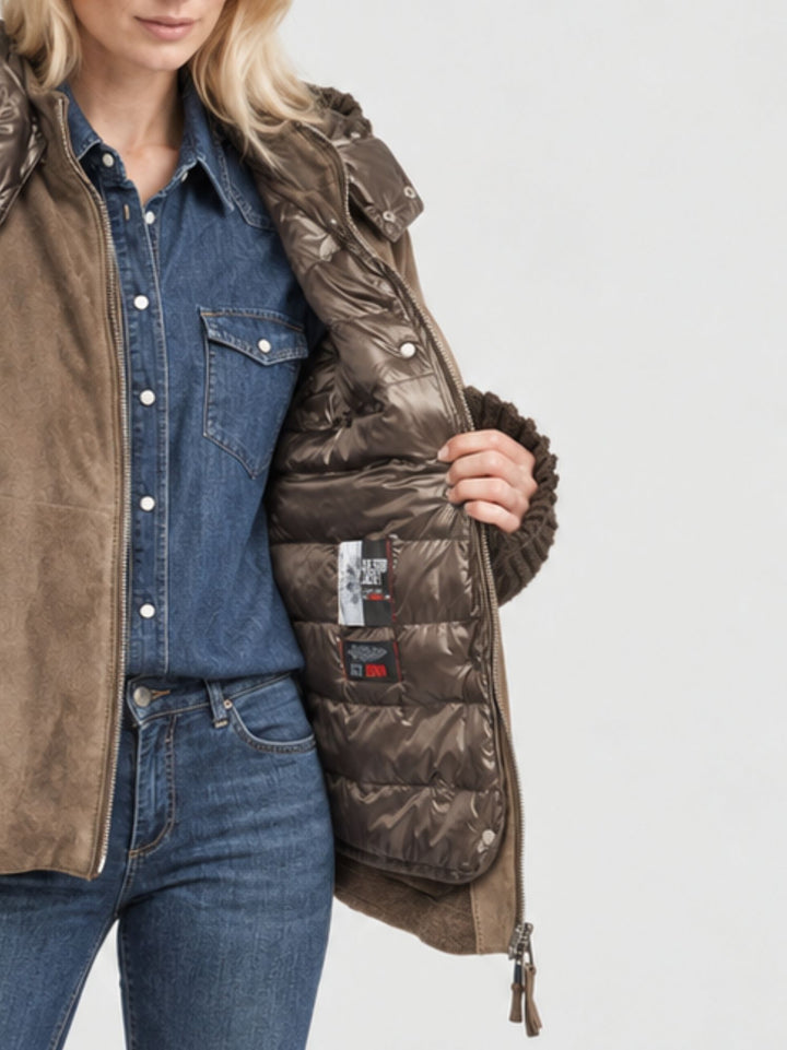 Giacca Alaska in camoscio dark brown ALASKA+IMBOT 57 JACK LEATHER 