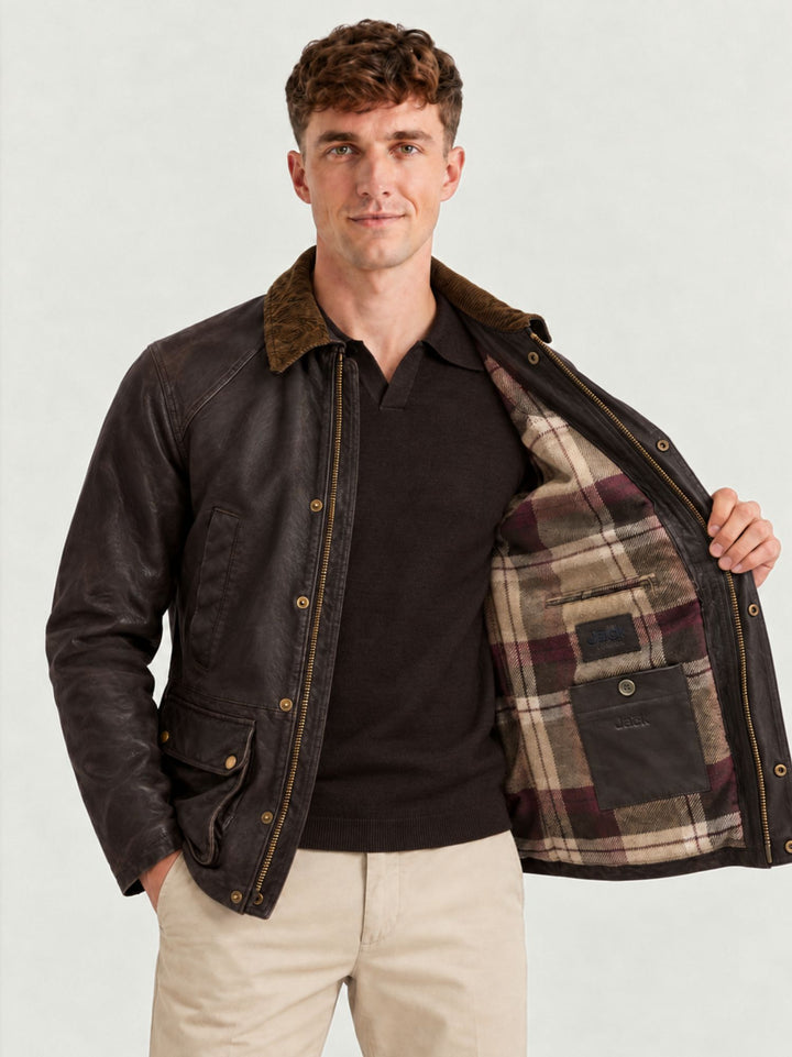 Giacca Balmoral in pelle testa di moro BALMORAL 06 JACK LEATHER 