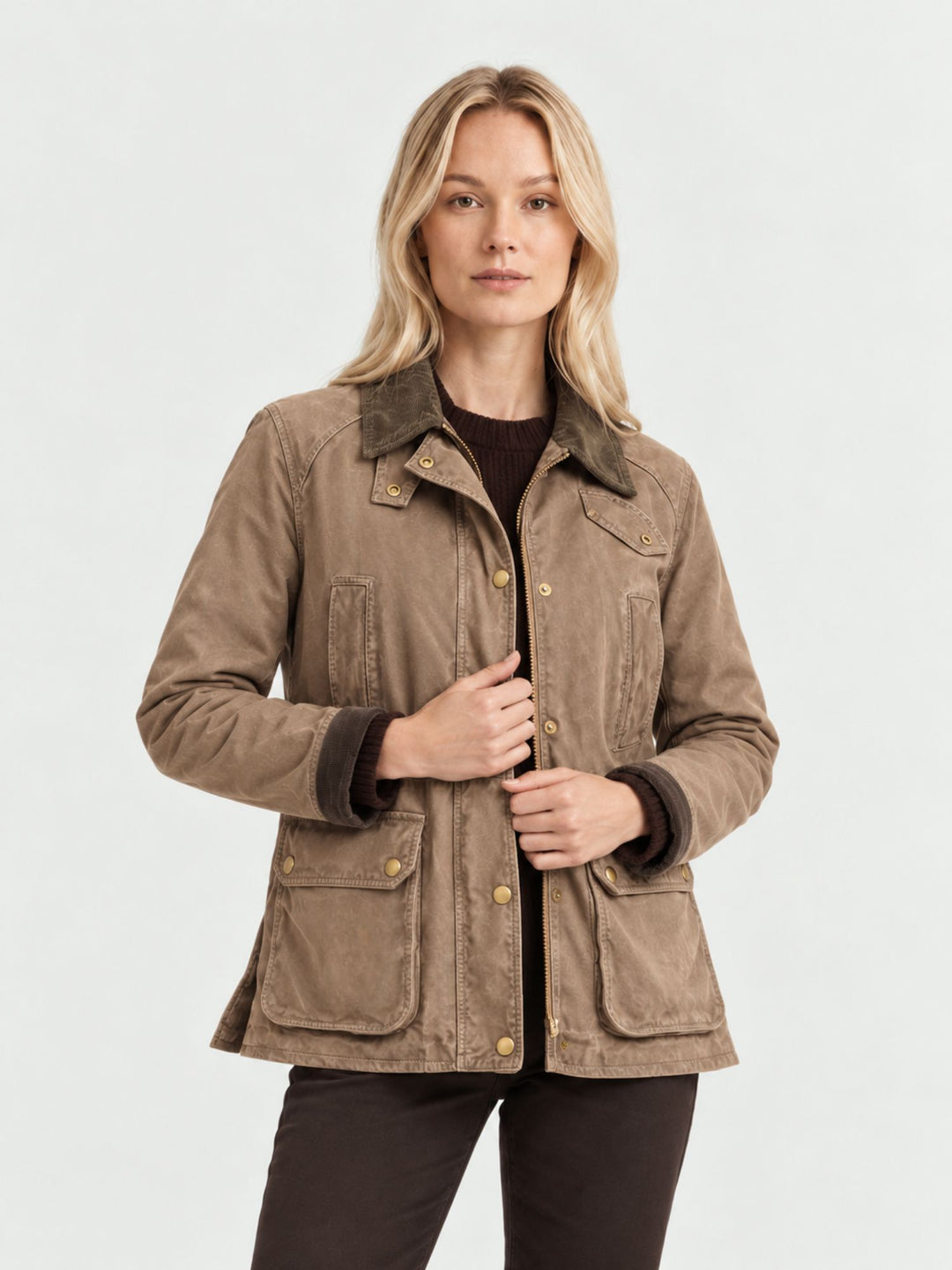 Field Jacket Belvoir in camoscio sabbia effetto vissuto BELVOIR 606 JACK LEATHER 