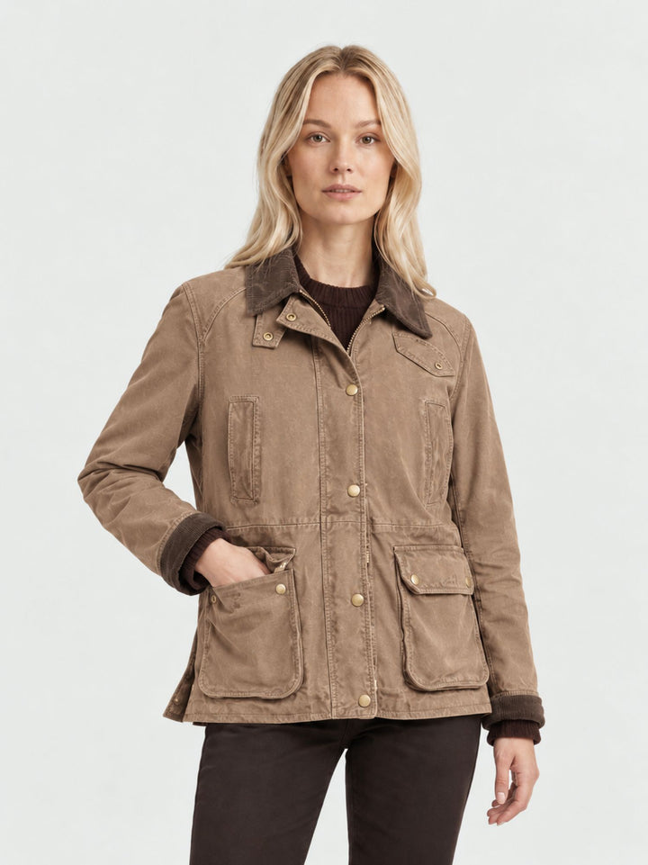 Field Jacket Belvoir in camoscio sabbia effetto vissuto BELVOIR 606 JACK LEATHER 