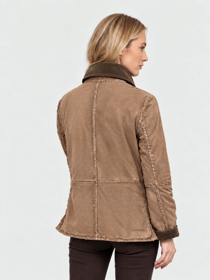 Field Jacket Belvoir in camoscio sabbia effetto vissuto BELVOIR 606 JACK LEATHER 