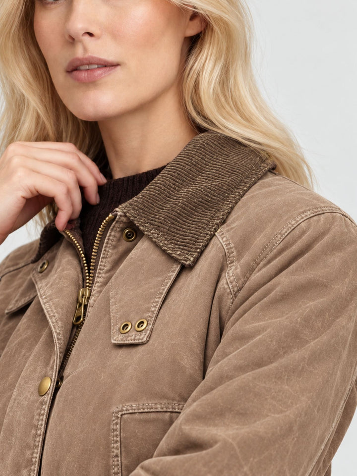 Field Jacket Belvoir in camoscio sabbia effetto vissuto BELVOIR 606 JACK LEATHER 