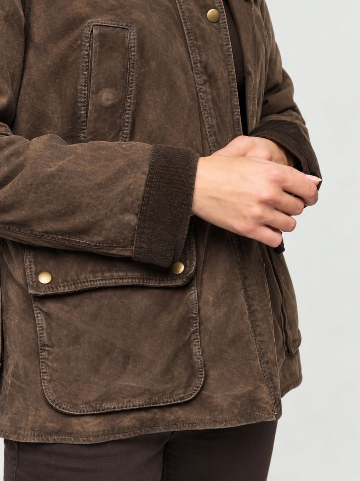 Field Jacket Belvoir in camoscio marrone effetto vissuto BELVOIR 704 JACK LEATHER 