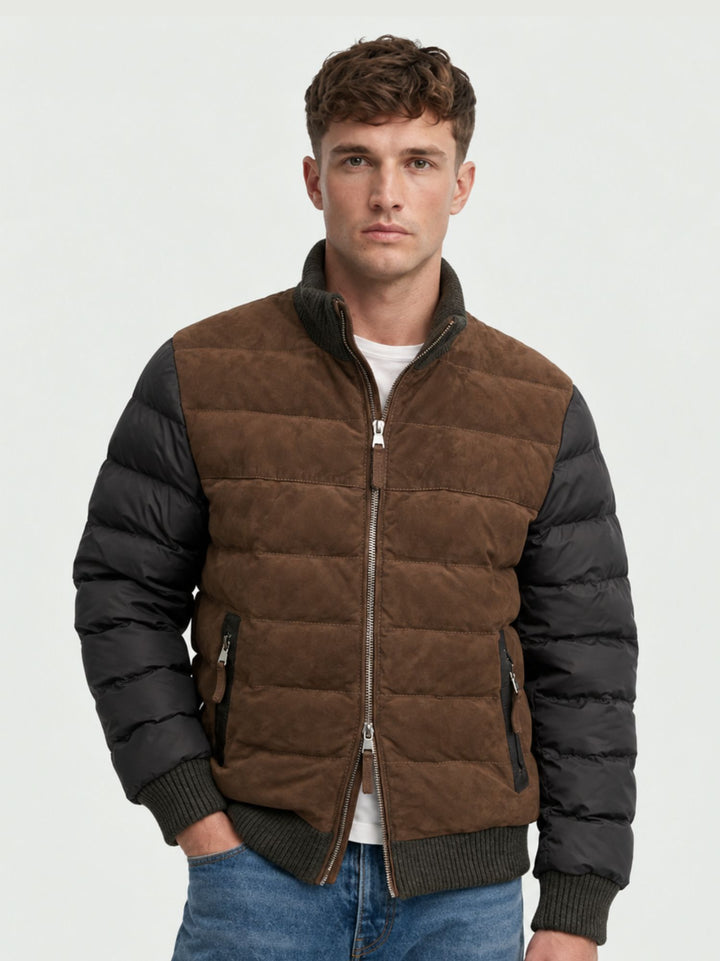 Giubbotto Caleb in camoscio e tessuto tecnico CALEB 248 JACK LEATHER 