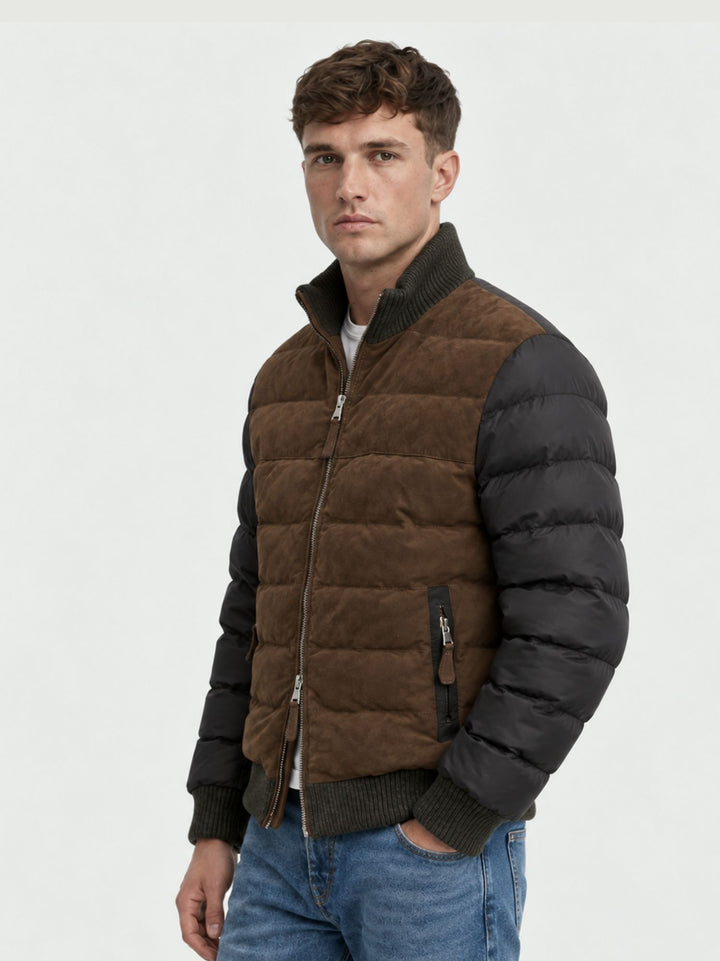 Giubbotto Caleb in camoscio e tessuto tecnico CALEB 248 JACK LEATHER 