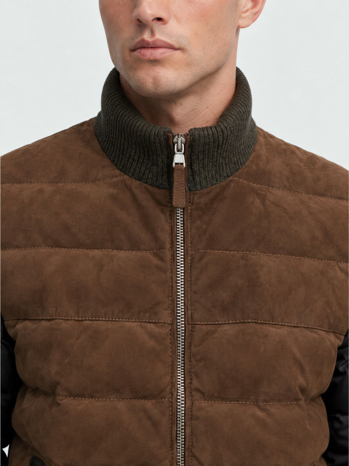 Giubbotto Caleb in camoscio e tessuto tecnico CALEB 248 JACK LEATHER 