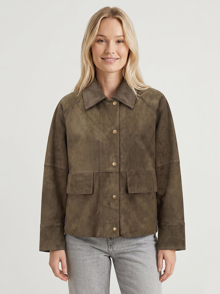 Giacca Cameron in camoscio verde bosco CAMERON 28 JACK LEATHER 