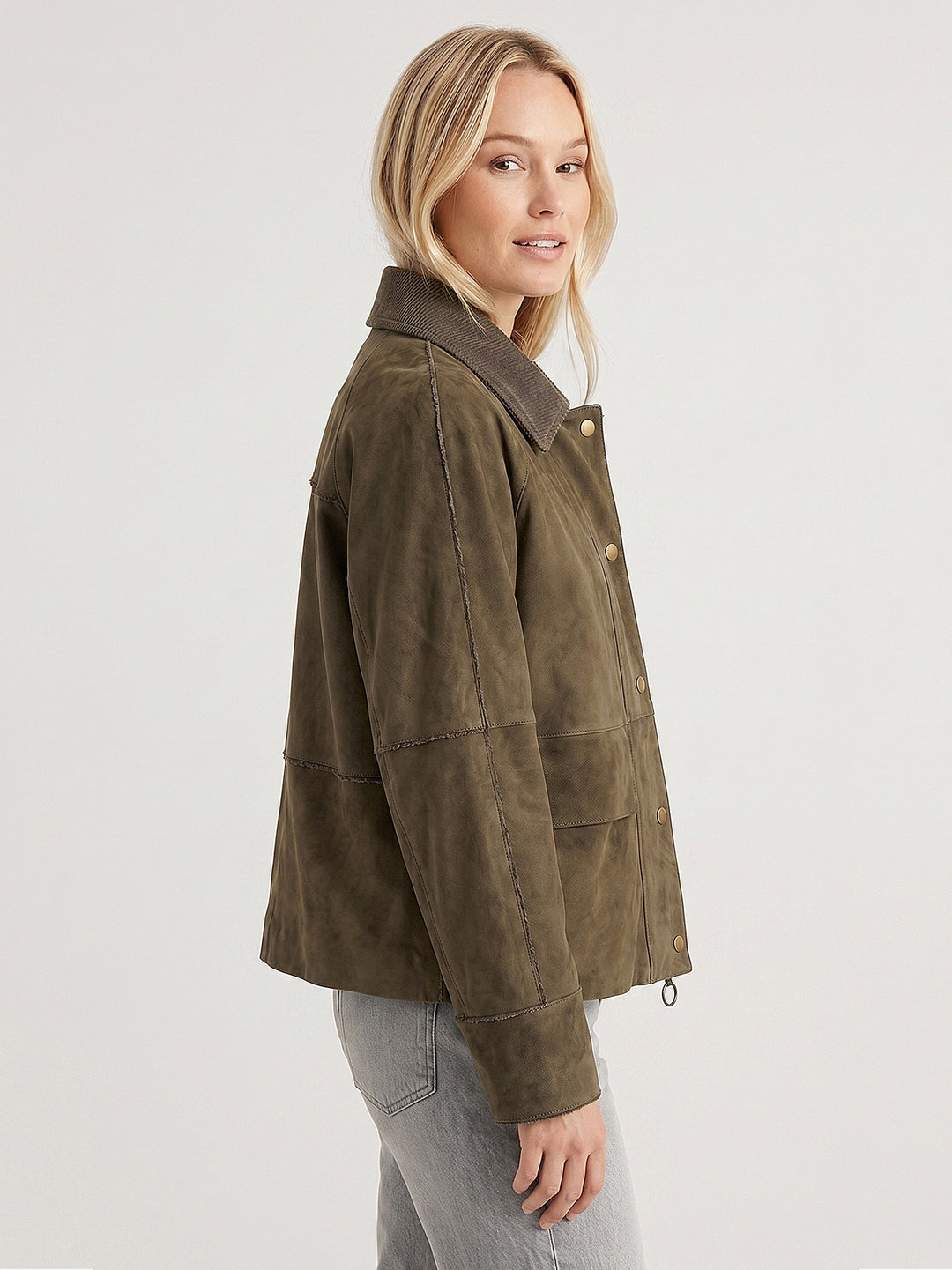 Giacca Cameron in camoscio verde bosco CAMERON 28 JACK LEATHER 