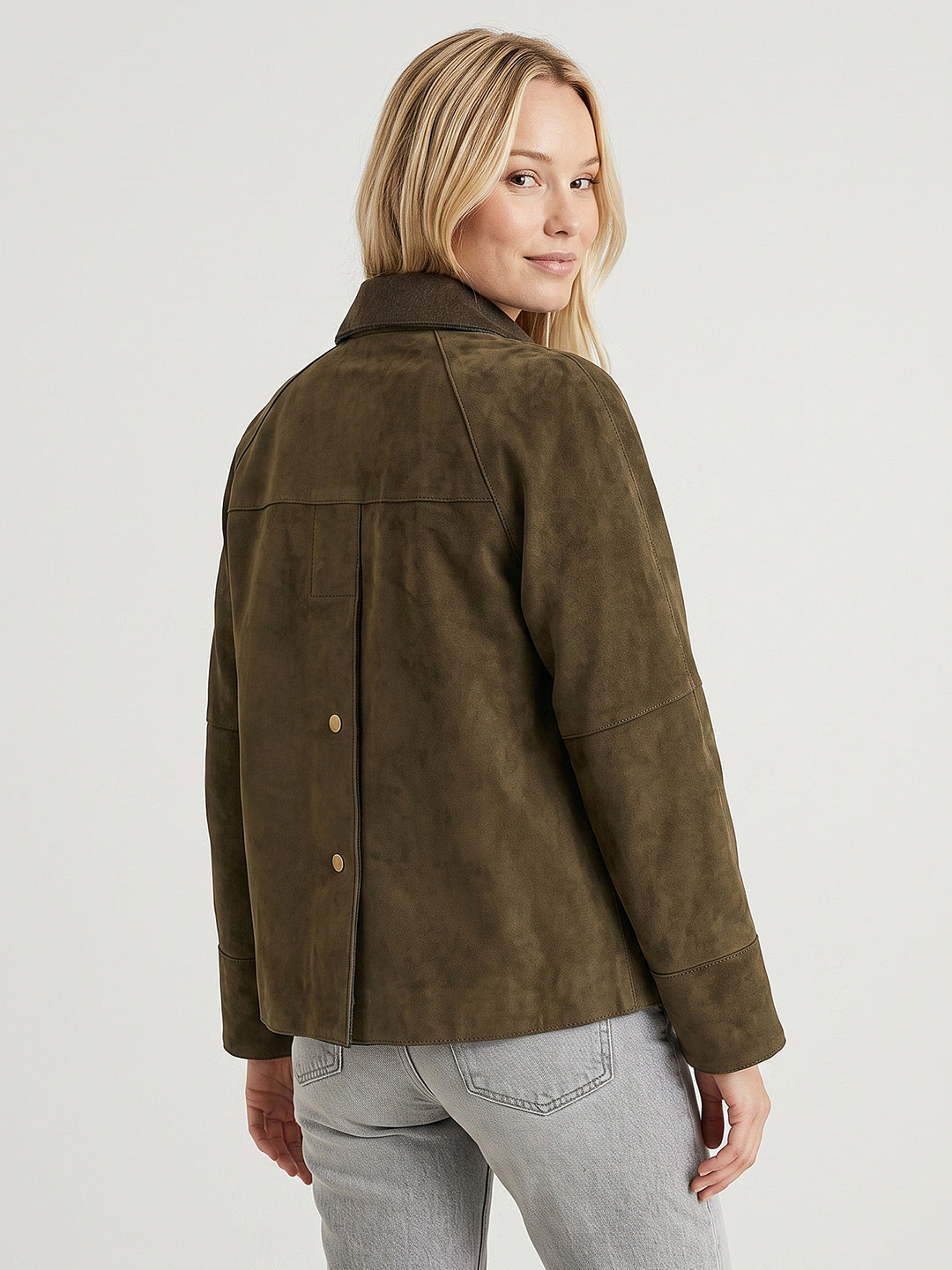 Giacca Cameron in camoscio verde bosco CAMERON 28 JACK LEATHER 