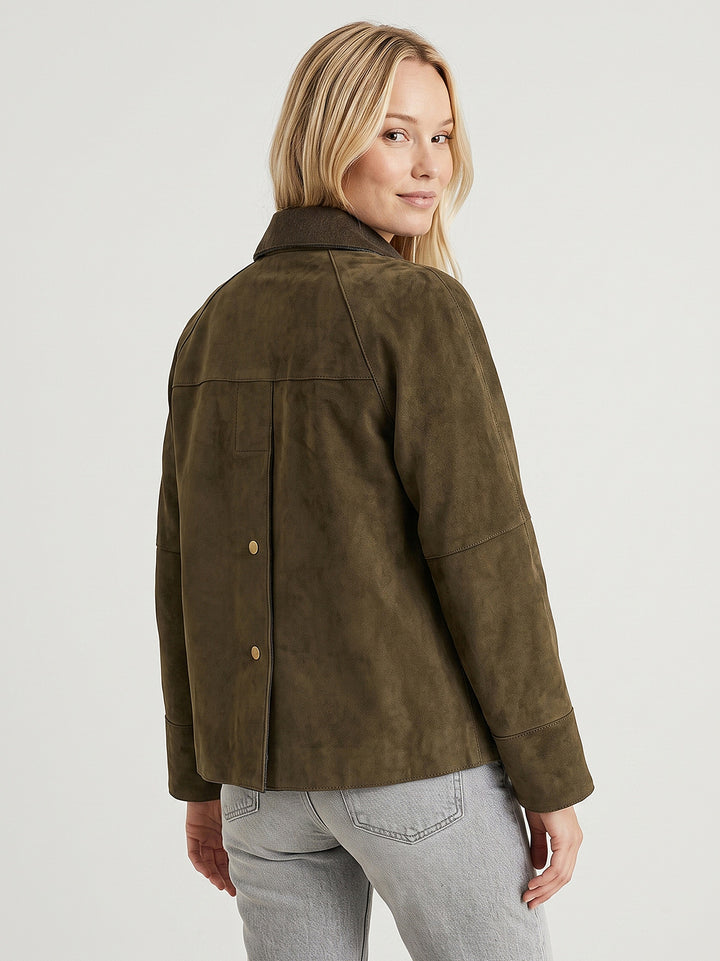 Giacca Cameron in camoscio verde bosco CAMERON 28 JACK LEATHER 